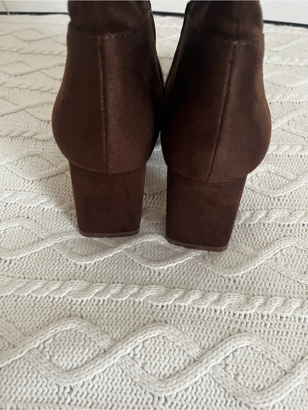 New! Steve Madden Brown Faux Suede Knee-High Block Heel Boots Various Sizes - Picture 11 of 16